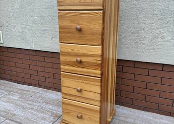 Szafka z szufladami drewniana sosnowa słupek kontener komoda