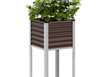 Donica ogrodowa brązowa 45x45x88 cm stal WM-4008965