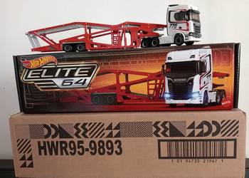 Hot Wheels Elite 64 Scania 770 S + gablotka + Chevy  zestaw