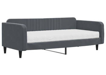 Sofa z materacem do spania ciemnoszara aksamit 100x200 cm WM-3197047