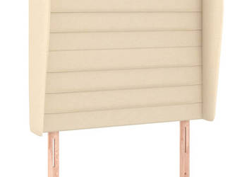 Zagłówek uszak kremowy 83x23x118/128 cm tkanina WM-3118075