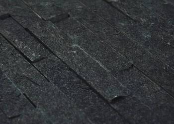 Kamień Elewacyjny Dekoracyjny Na Ścianę Kwarcyt Total Black 36x10cm Natural