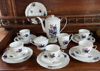 Serwis do kawy. Ćmielów. Na 5 osób. Model Feston. Kobalt