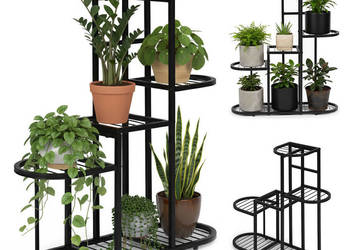 Kwietnik stojący stojak na kwiaty ozdoby 5 poziomów czarny ModernHome