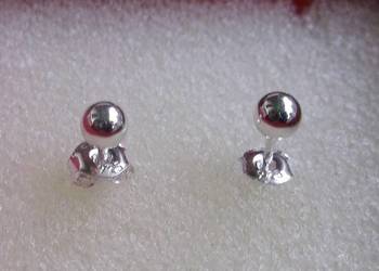 kolczyki srebro 925 sztyfty, kulki