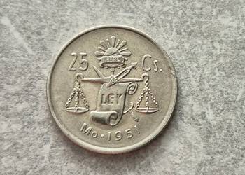 27) MEKSYK srebro - 25 Centavos - 1951 r.