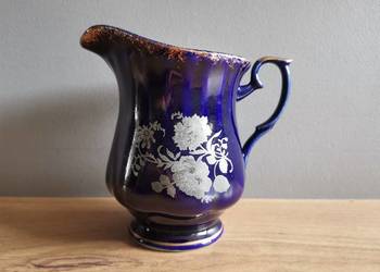 Stary niebieski mlecznik porcelana kobaltowa Chodzież fason Iwona, PRL