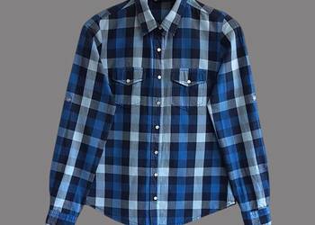 Damska koszula kratę niebieska z długim rękawem Diverse 34/XS