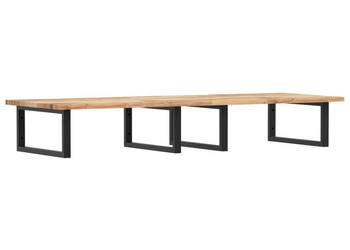 Półka ścienna pod umywalkę stal i lite drewno akacjowe WM-3302793