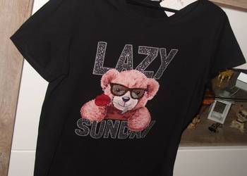 NOWA Emma&Alex Bluzka _T-shirt z miśkiem _cyrkonie r. S/M