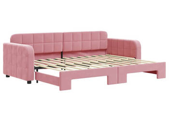 Sofa rozsuwana różowa aksamit 80x200 cm WM-3196925
