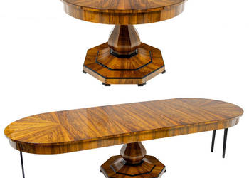 Rozkładany Stół Biedermier Okrągły Na Jedne Nodze Antyk Po Renowacji Stary