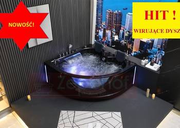 Wirujące dysze Czarna wanna z hydromasażem EGX-015 narożna 150cmx150cmx65cm