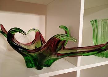 Patera murano zielona duża