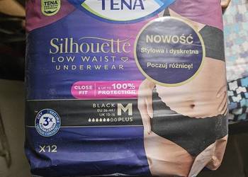 Tena Silhouette Plus Black,dyskretne majtki chłonne dla kobiet,roz.M,4opak.