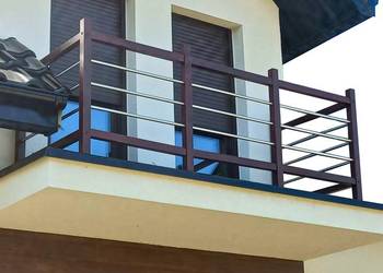 Balustrada Balkonowa Zewnętrzna z Rurkami w Poziomie - Kompletna Balustrad…