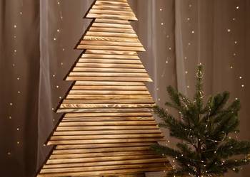 Choinka drewniana ekologiczna, naturalne drzewko świąteczne 114 cm