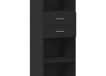 Wysoka szafka czarna 45x425x124 cm materiał drewnopochodny WM-846167