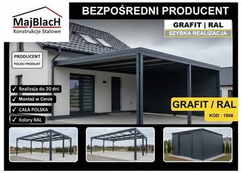 Ładne ZADASZENIE do Ogrodu / Zadaszenie na pojazdy /WIATA   Maj-BlacH