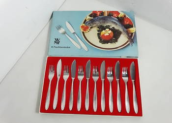 Nowy Zestaw sztućców do ryb WMF 12 el. Vintage Niemcy | Ryby Łuski Nowe