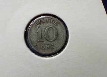 Stare monety 10 ore 1918 Szwecja srebro