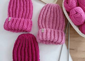 Czapka zimowa 100% wełny handmade