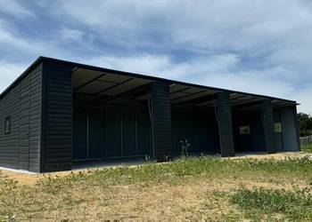 Garaż blaszany Antracyt MAT  15x5.5m h 273cm światła wjazdu profil ocynk