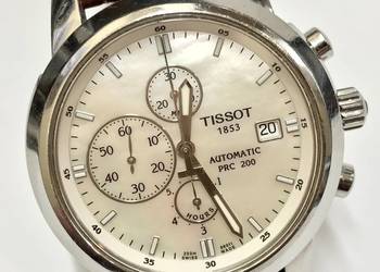 Tissot PRC 200 Auto Chronograph perłowa tarcza przeszklony dekiel T014.427A