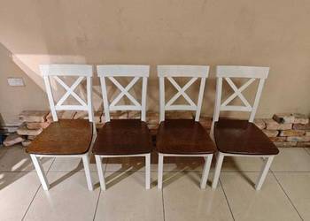 Krzesła bukowe z dębowym siedziskiem - solidne, eleganckie