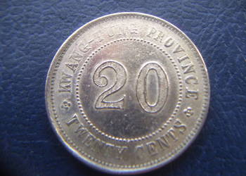 Stare monety 20 cent 1922 Chiny Prowincja Kuangsi srebro Stare monety 20 cent 1922 Chiny Prowincja Kuangsi srebro