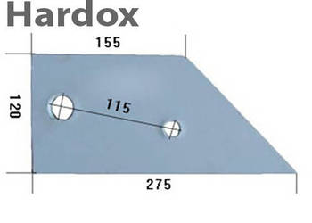 Płoza przednia HARDOX 80602/L części do pługa OVERUM