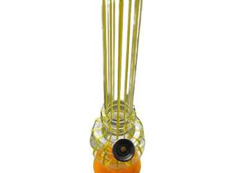 Akrylowe Bongo Transparentne z Żółtymi Paskami  Fajka Wodna Bonio - 21 cm