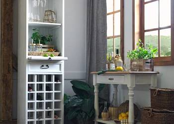 Biały regał drewniany na wino VIT 14