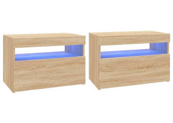 Szafki TV z oświetleniem LED 2 szt. dąb sonoma 60x35x40 cm WM-804416