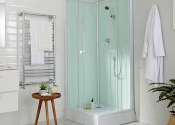 Kabina prysznicowa kwadratowa Arkell 80 cm z tylnymi ściankami i niskim bro