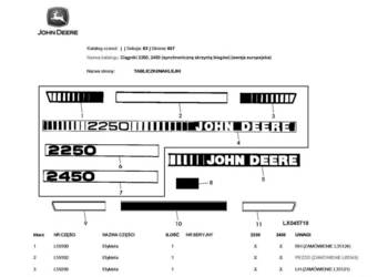 Katalog części John Deere JD 2250 2450 j polski [e] inne