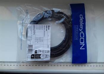 Kabel deleyCON HDMI-HDMI 3m, kąt 90, HDMI2.0a, 1.4a 4K 3D eth, w woreczku,