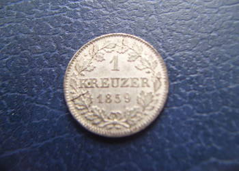 Stare monety 1 krajcar 1859 Bawaria NIemcy srebro Stare monety 1 krajcar 1859 Bawaria NIemcy srebro