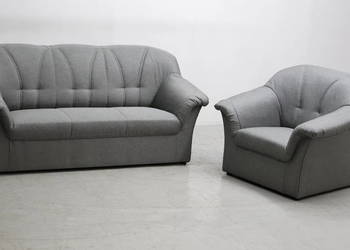 SEO nowy komplet 3+1 SOFA KANAPA zestaw z szara tkanina