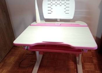 Biurko dziewczęce Pink z regulacją wysokości+ dodatki, transport