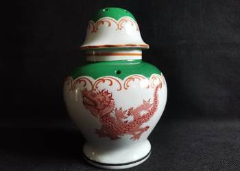 Stara porcelanowa orientalna lampa, lampka kominek zapachowy Art Deco