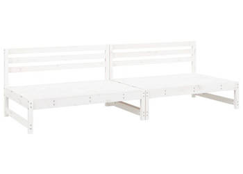 Sofy środkowe do ogrodu 2 szt. białe 120x80 cm sosnowe WM-825717