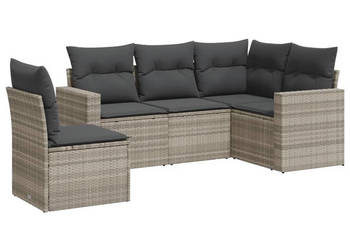 5-cz. zestaw mebli do ogrodu poduszki jasnoszary rattan PE WM-3218962