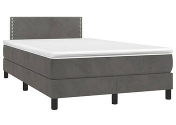 Łóżko kontynentalne z materacem i LED ciemnoszare 120x190 cm WM-3270148