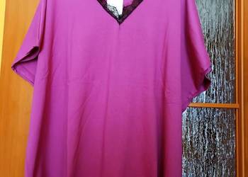 Bluzka fuksja z krótkim rękawem