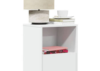 Szafki nocne z LED 2 szt. białe materiał drewnopochodny WM-852020
