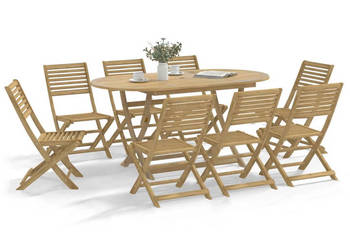 Składane krzesła ogrodowe 8 szt. 485x615x87 cm akacja WM-3214229