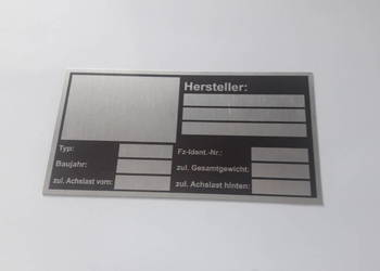Tabliczka znamionowa Hersteller