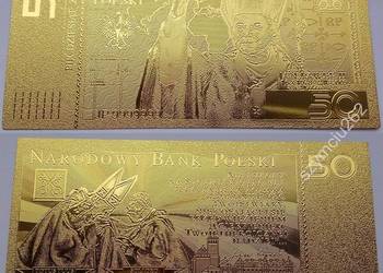 NOWY ZŁOTY BANKNOT 50 zł Jan Paweł II st. UNC PREZENT Au