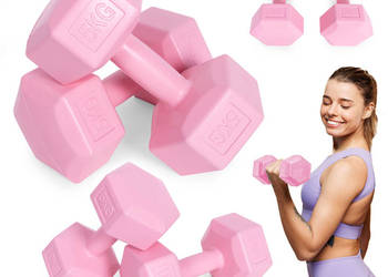 Hantle sześciokątne zestaw 2x5 kg ciężarki do ćwiczeń obciążniki fitness r…